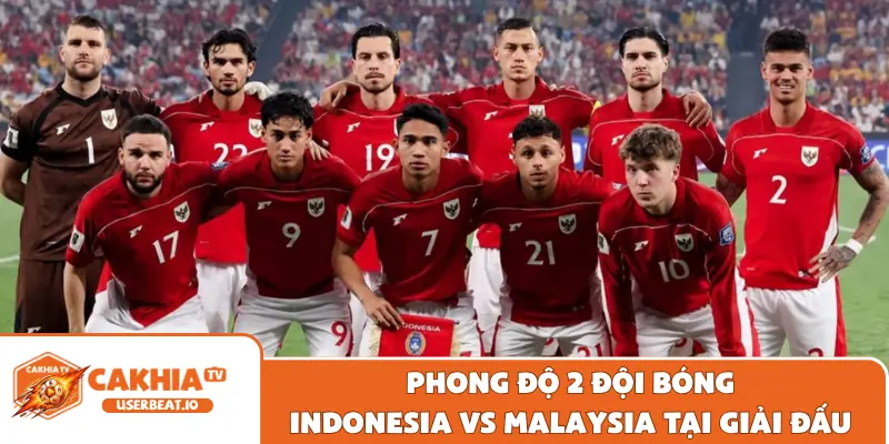 Phong độ 2 đội bóng Indonesia vs Malaysia tại giải đấu